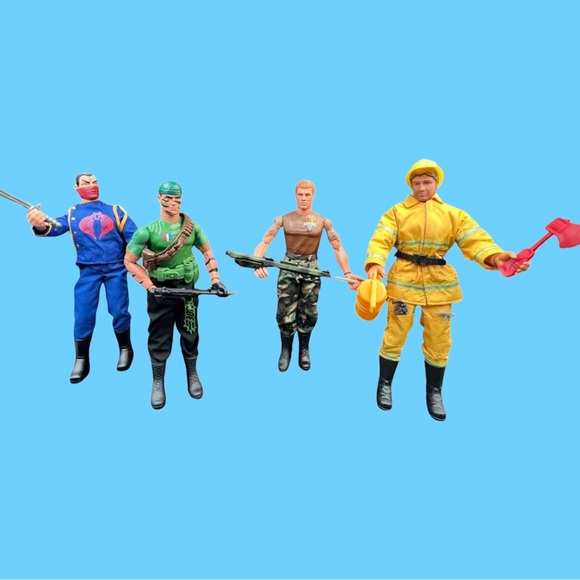 1992 and 1996 Hasbro Gi Joe Pawtucket and Power Team Action Figures Lot of 4